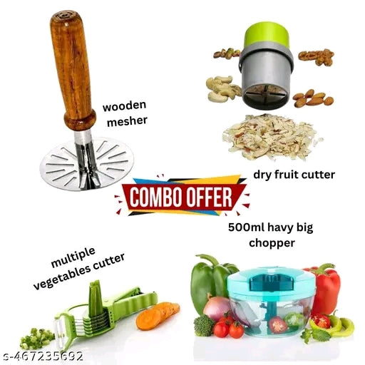 500ml chopper + potato masher + dry fruit cutter + vegetable cutter + piler